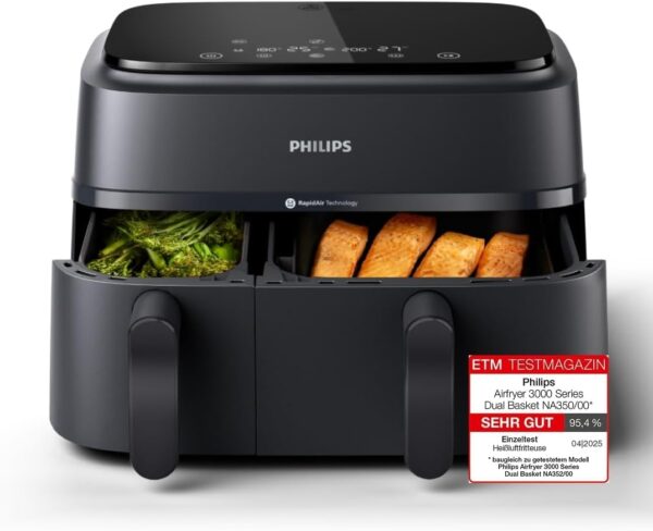 Philips 3000 Series 9.0L Dual Basket Airfryer NA350/00